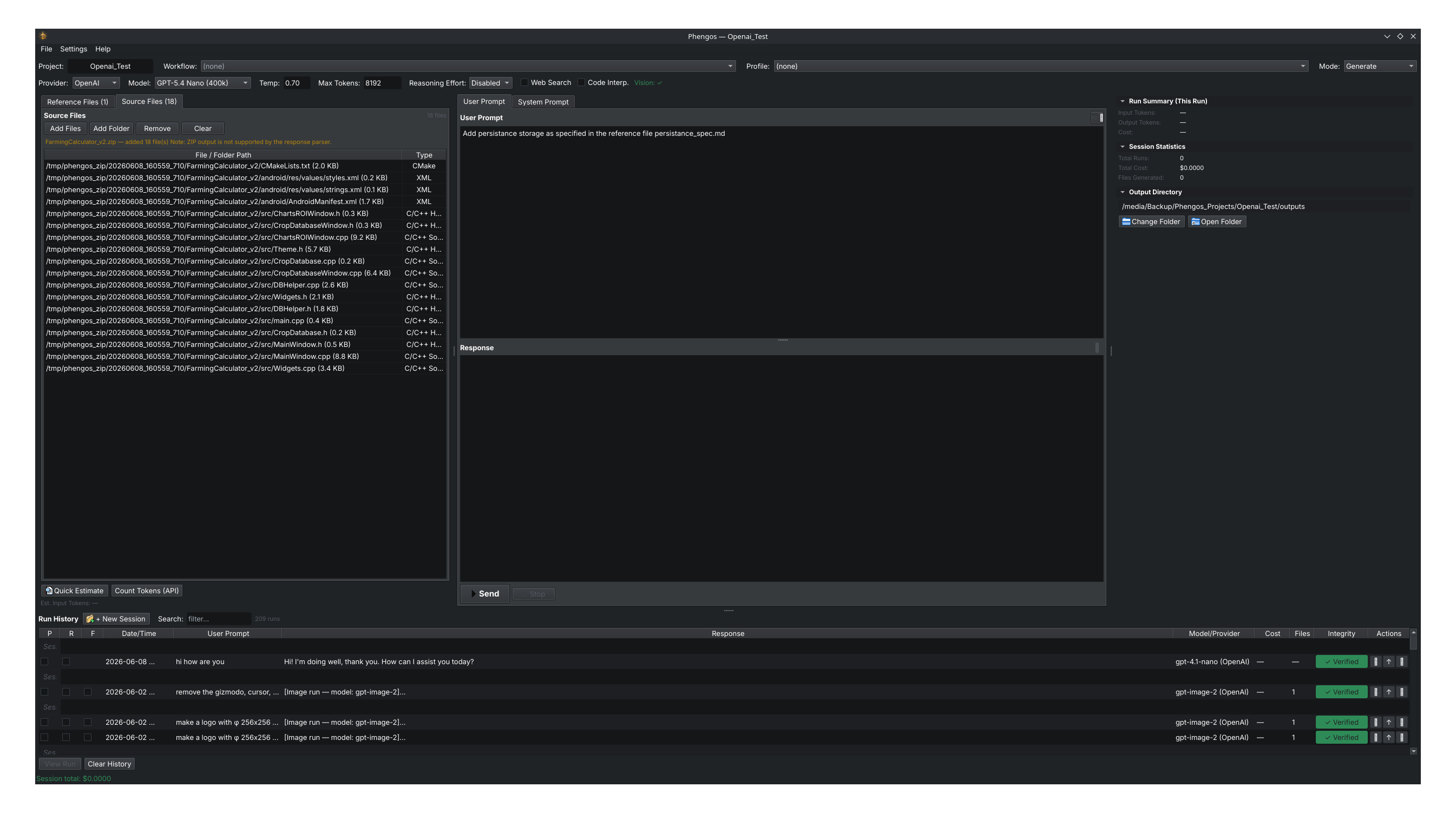 The Run History actions and integrity column