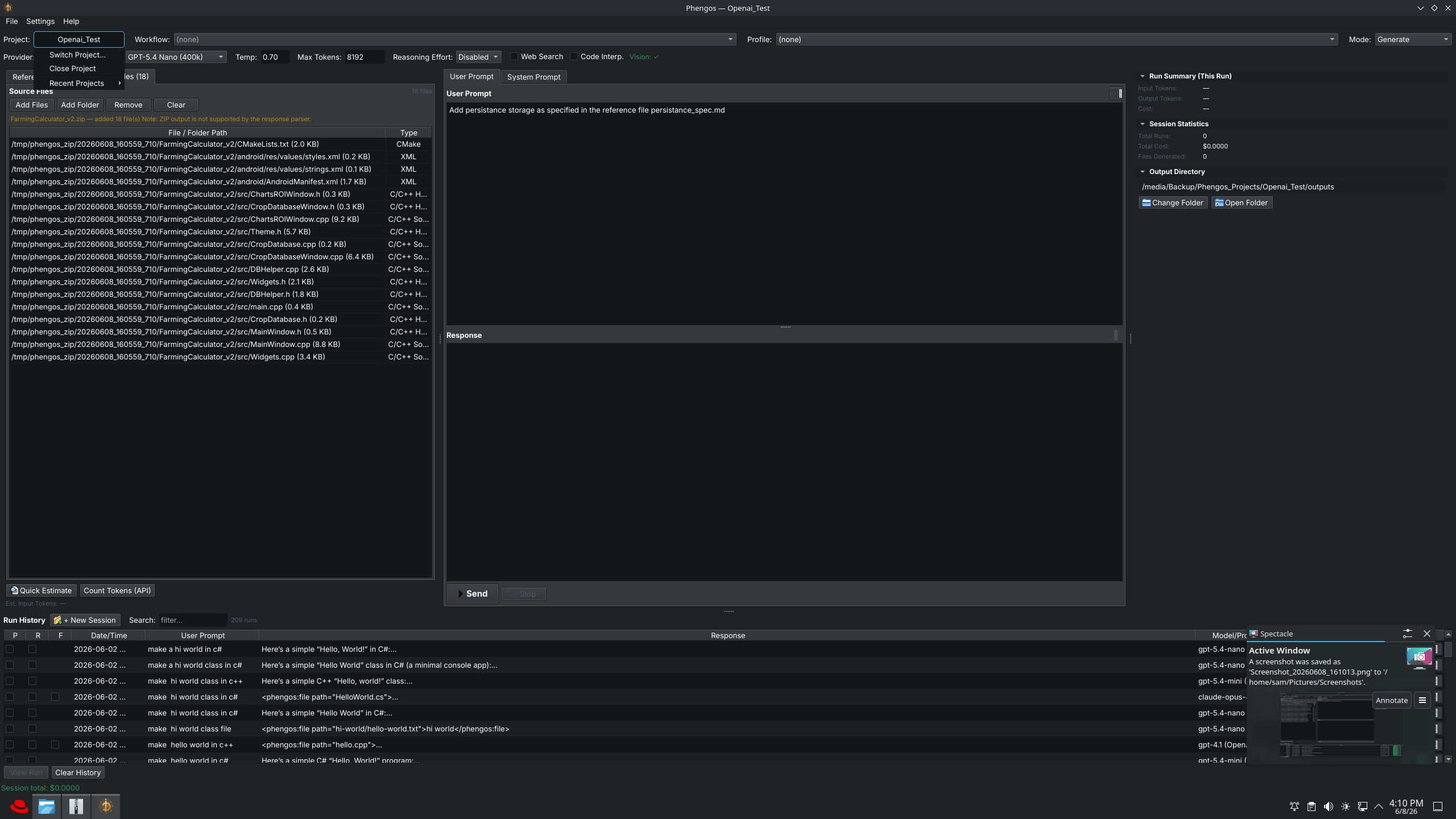The Project menu with Switch Project, Close Project, and Recent Projects